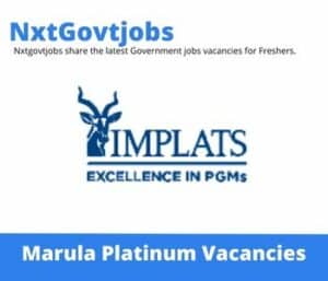 Marula Platinum Foreman Mechanical Concentrator Vacancies in Rustenburg – Deadline 10 Jan 2024