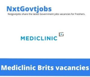 Mediclinic Brits Hospital Technician Cssd Vacancies in Brits – Deadline 12 May 2023