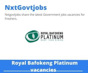 Royal Bafokeng Platinum Ug Engineering Assistant Vacancies in Rustenburg – Deadline 30 May 2023